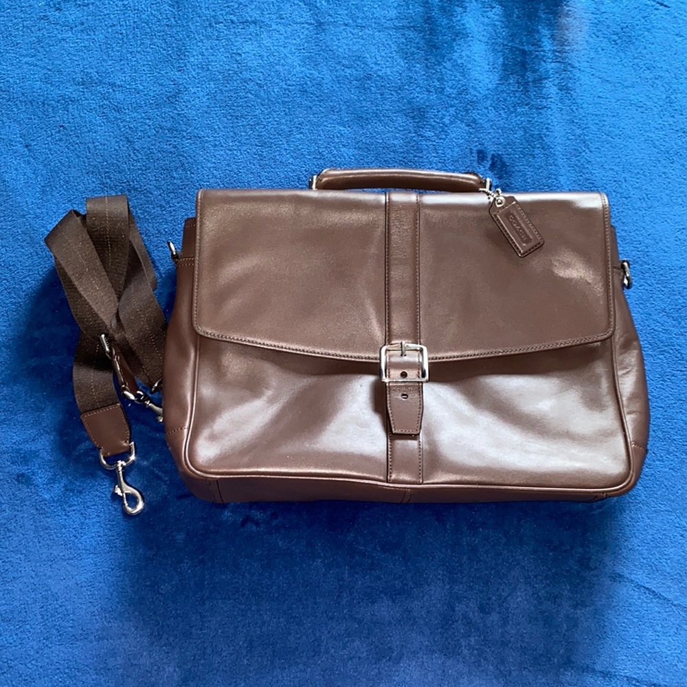NWOT Chocolate Brown Coach Lexington Brief Case